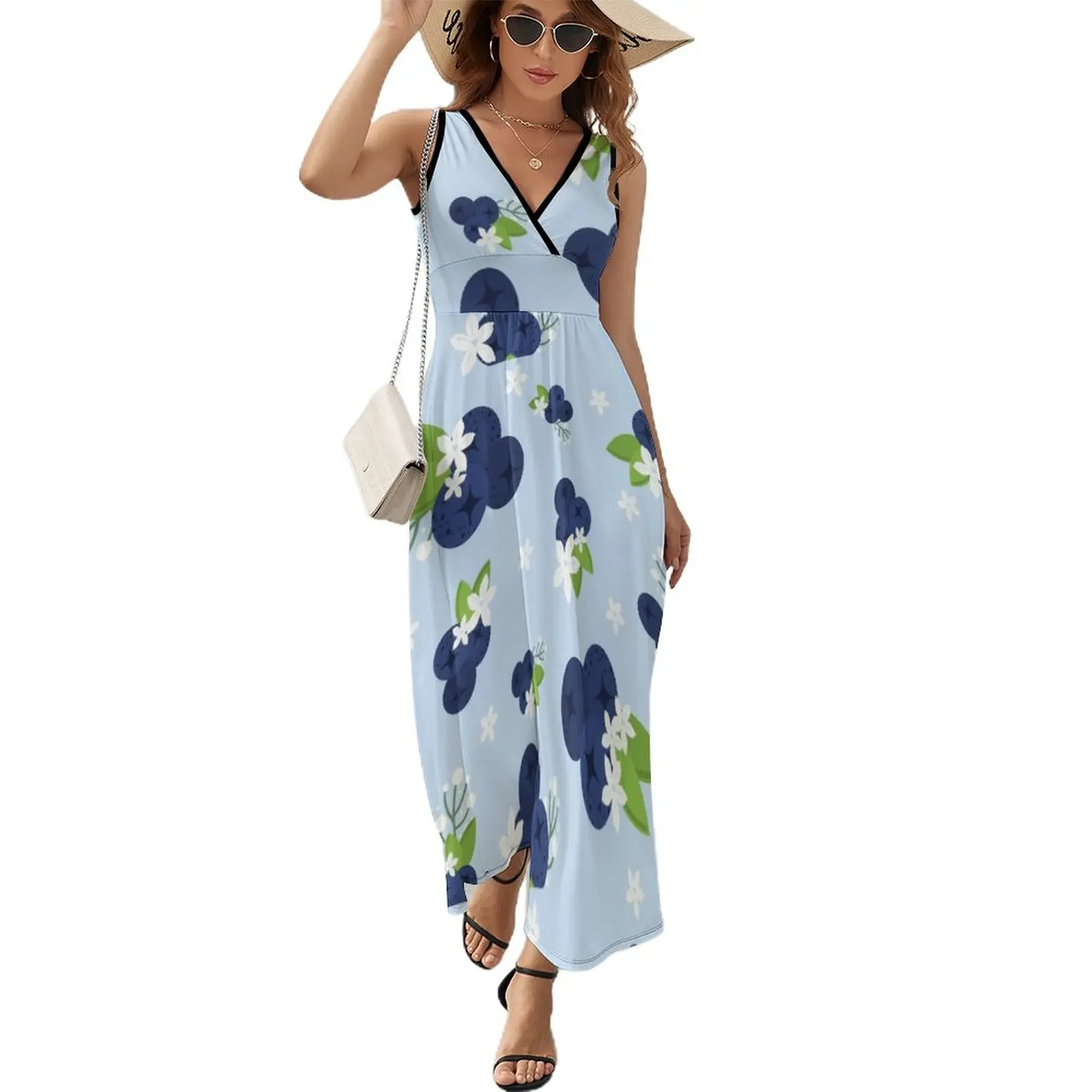 

Blueberry Flora Sleeveless Dress party dress women elegant luxury women's clothing summer 2023 novelties evening dress