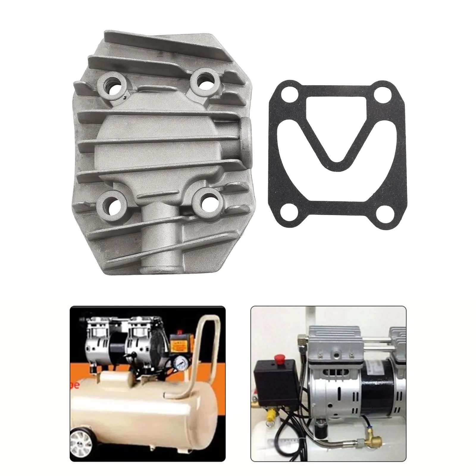 1pc Air Compressor Cylinder Head Aluminum Fittings Cooling Cover Pneumatic Driving 8*4*3 Cm Workshop Equipment Accessories