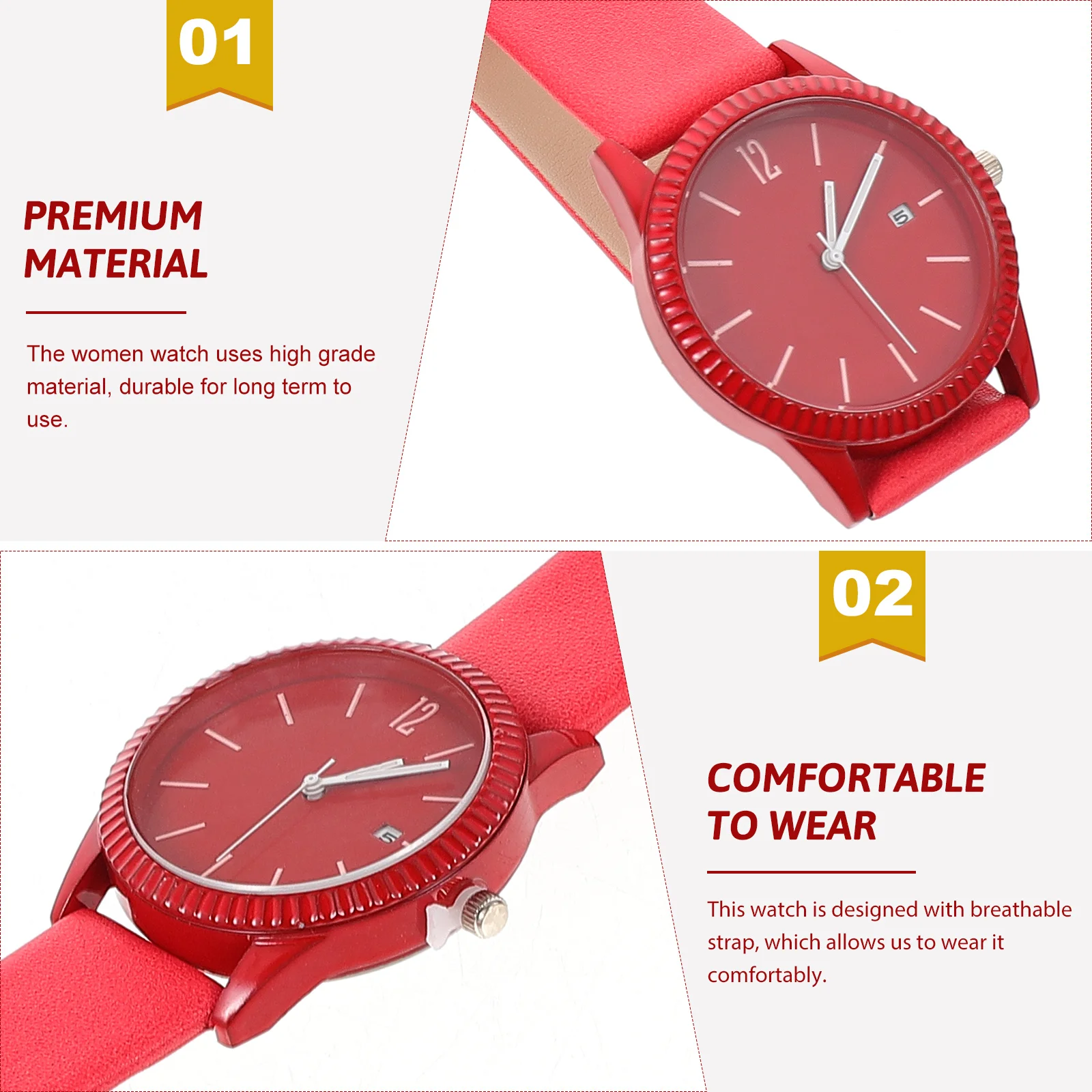 

Украшение для часов, водонепроницаемые часы, приятные для кожи, красные, маленькие для женщин и детей