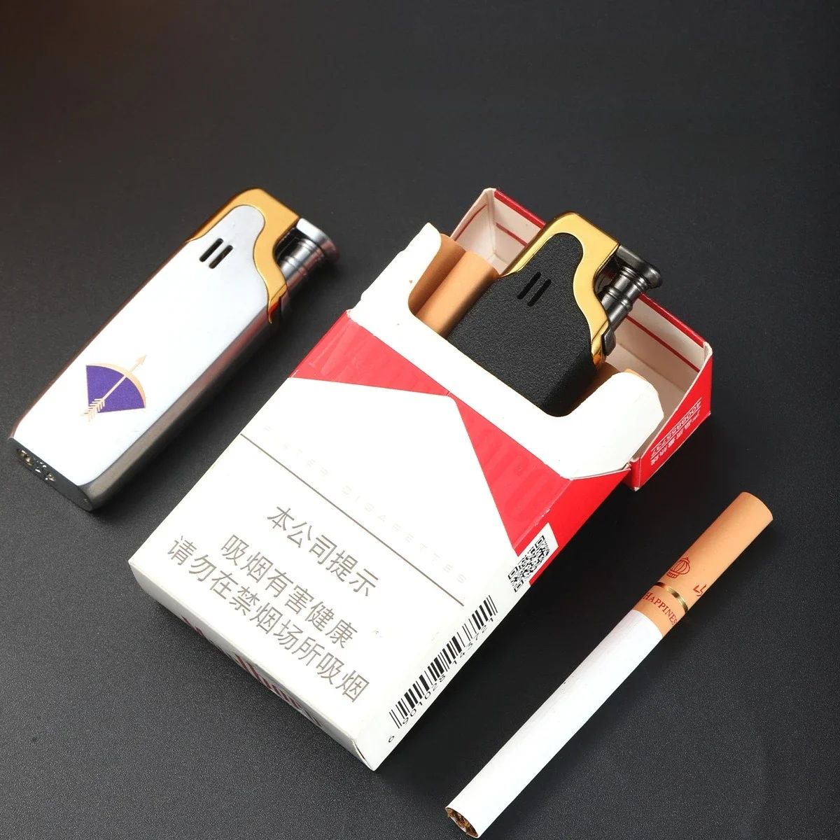 Ultra Thin New Inflatable Lighter Windproof Personalized Creative Cigarette Lighter Compact and Portable Multi Color Matching