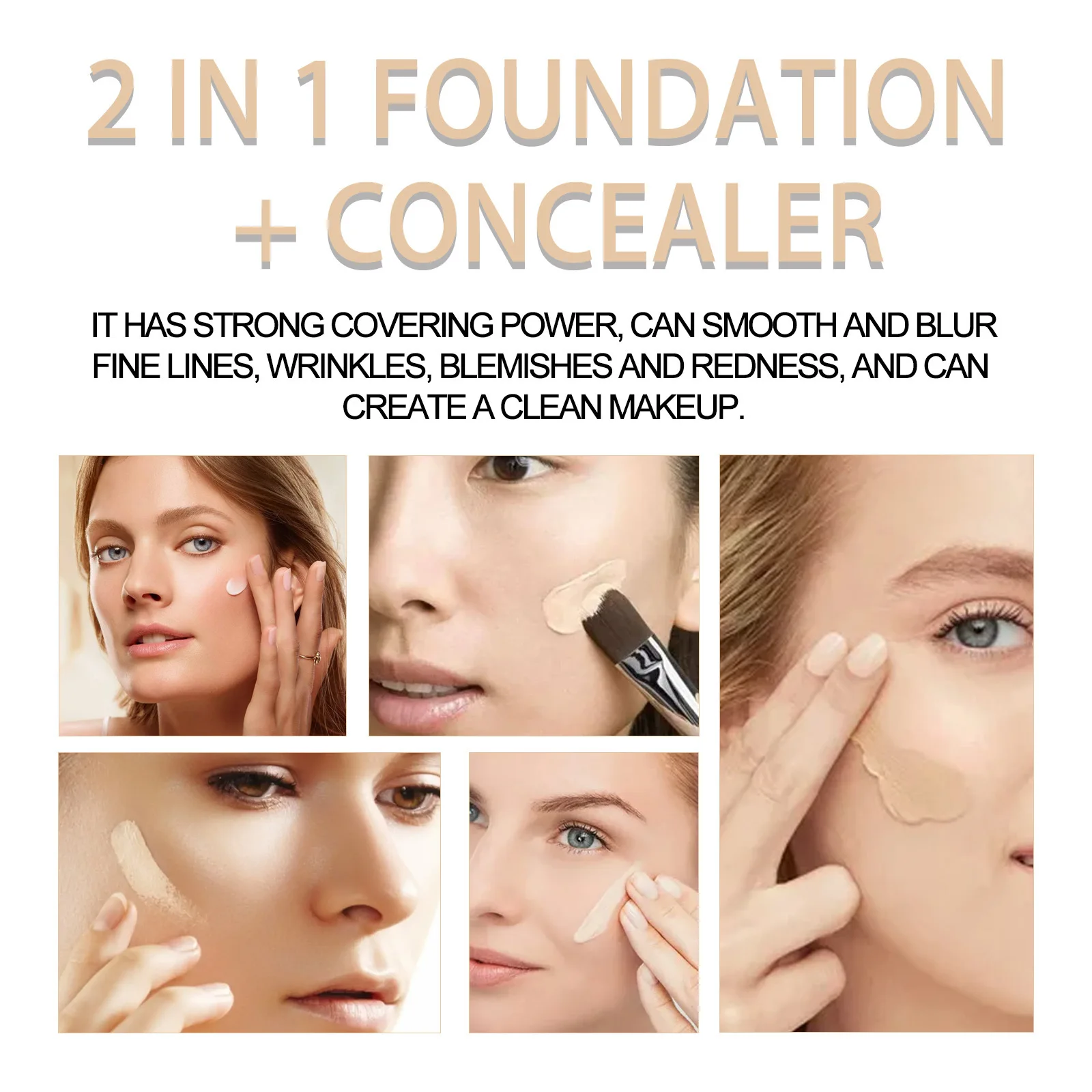 Impermeável Double Head Concealer Foundation Stick, hidratante, duradoura, contorno cobertura, acne manchas, iluminar maquiagem, cosméticos