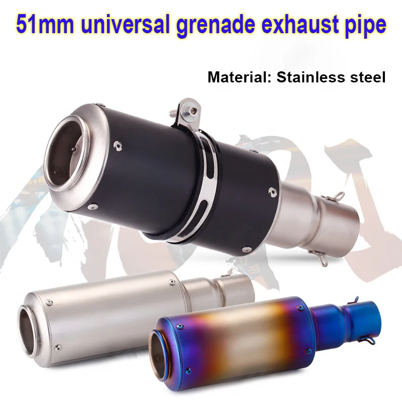 

Универсальная 51-мм выхлопная труба из нержавеющей стали для мотоцикла, для усиления звука выхлопа, в форме гранаты