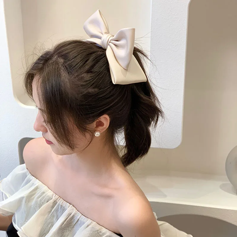 Korean Princess Hairpin 3D Bow Cute Hair Clips Ribbon Barrettes Girls Sauna Wear Women Hair Accessories Spring image 5
