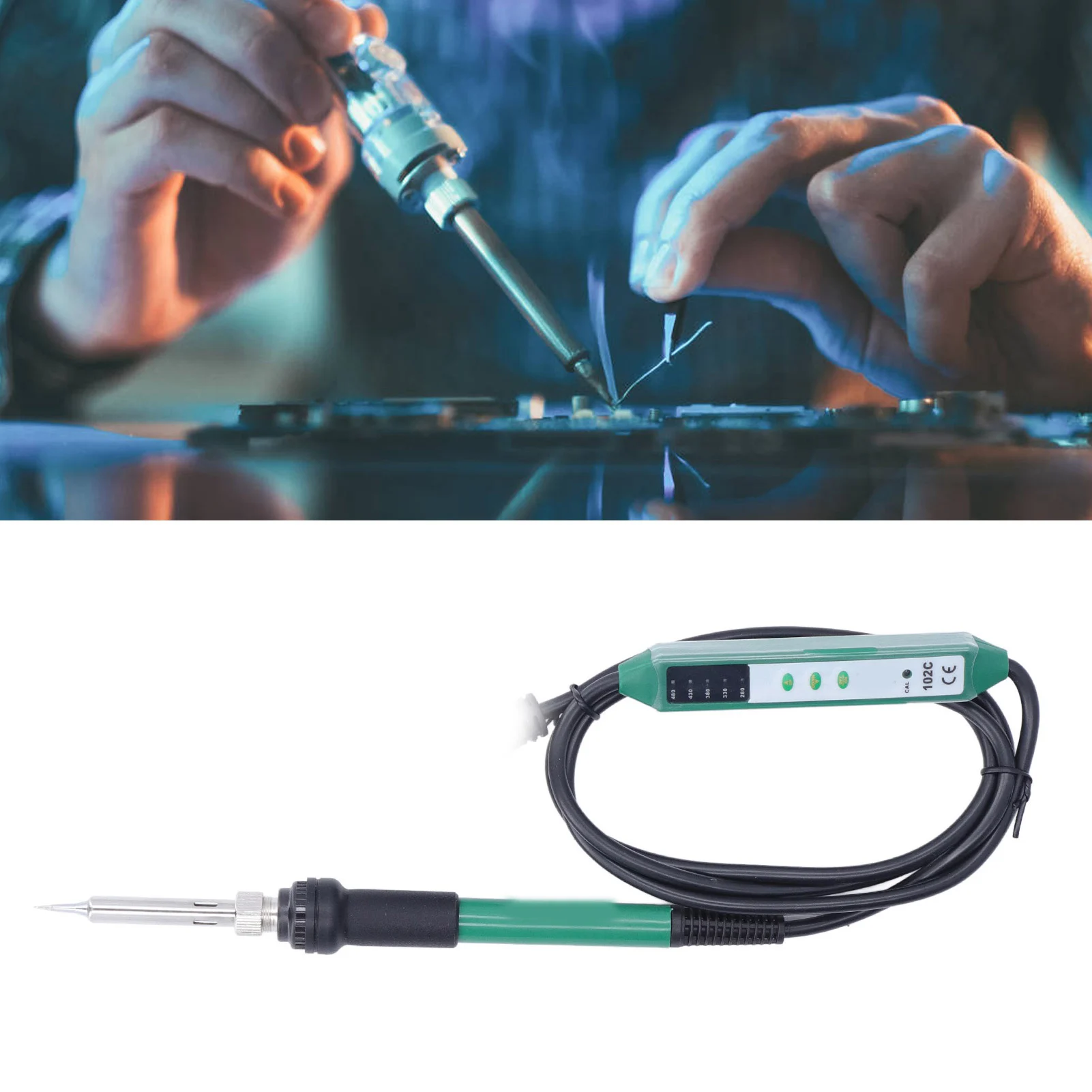 Ceramic  Soldering Iron Electric Soldering Iron Adjustable Temperature Control Portable Pointed Welding Tool BST‑102C