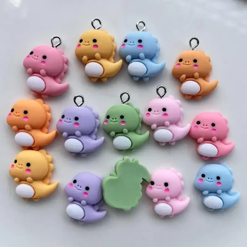 Cute Kawai mini dinosaur flat back diy resin scrapbook suitable for earrings,pendants, bracelets, flat back decoration 10pcs/lot