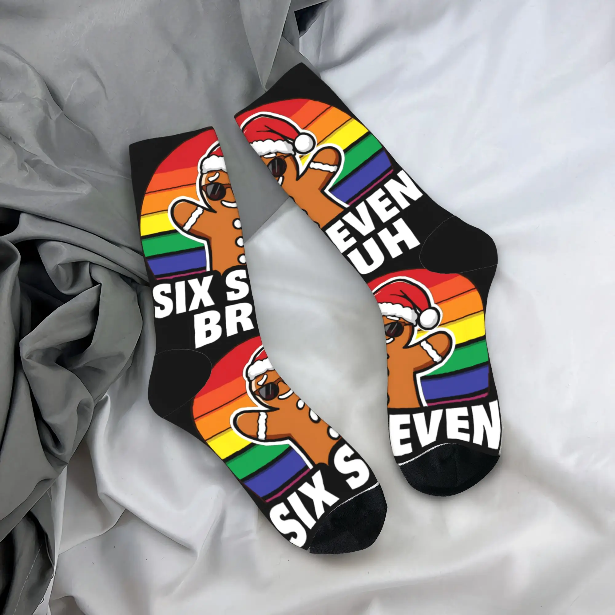

67 рождественские носки Bruh Six Seven, нескользящие чулки для взрослых и мужчин, теплые мягкие носки для скейтборда, осенние носки современного дизайна