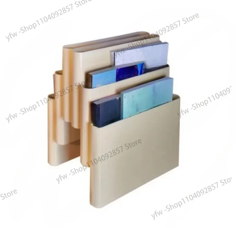 Storage Holder Stand Magazine Rack ABS Plastic PC Clear Vintage Four Pockets for Living Room