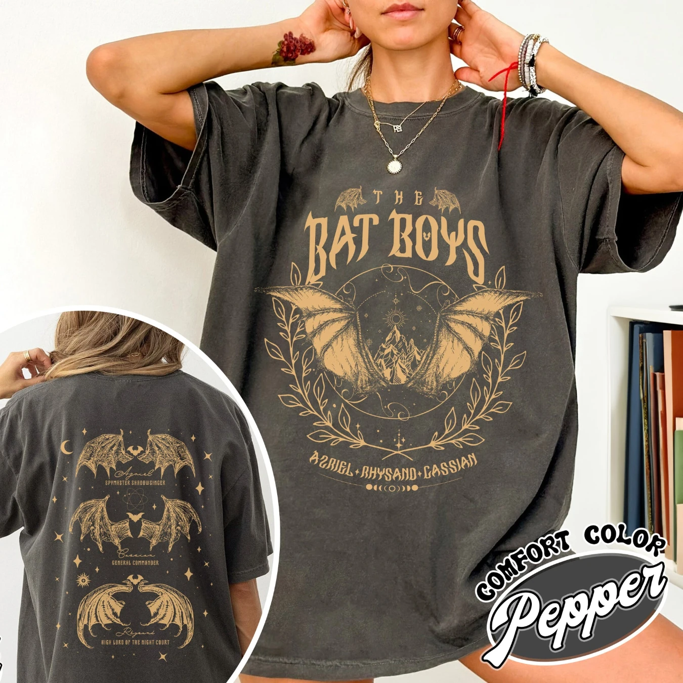 Camisa The Bat Boys com cores confortáveis, camisa The Night Court Acotar, Acotar the Bat Boy Concert Soft Girl Estética, presente para amantes de mús