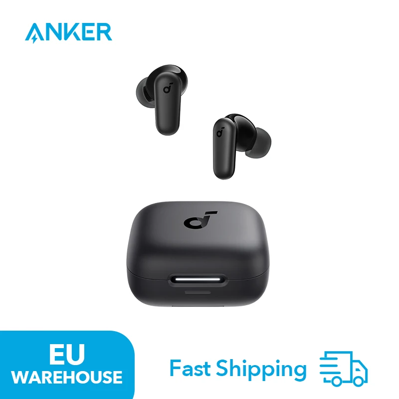 سماعات أذن Soundcore P30i NC من Anker بخاصية إلغاء الضوضاء، إلغاء الضوضاء الذكي، جهير قوي، وقت تشغيل 45 ساعة