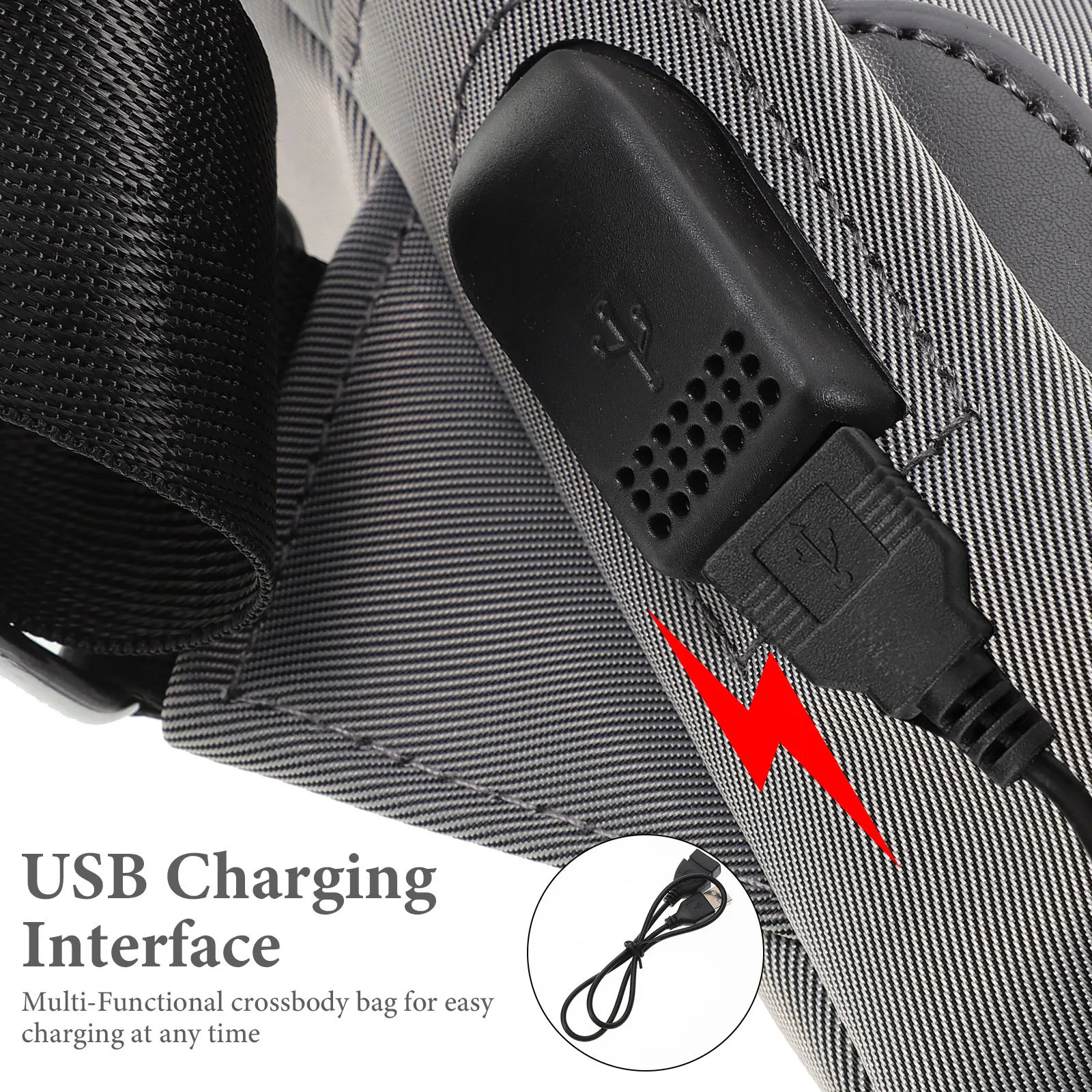 

Chest Bag for Men Crossbody Sling Bags Mens Backpack with Usb Charging Port Male