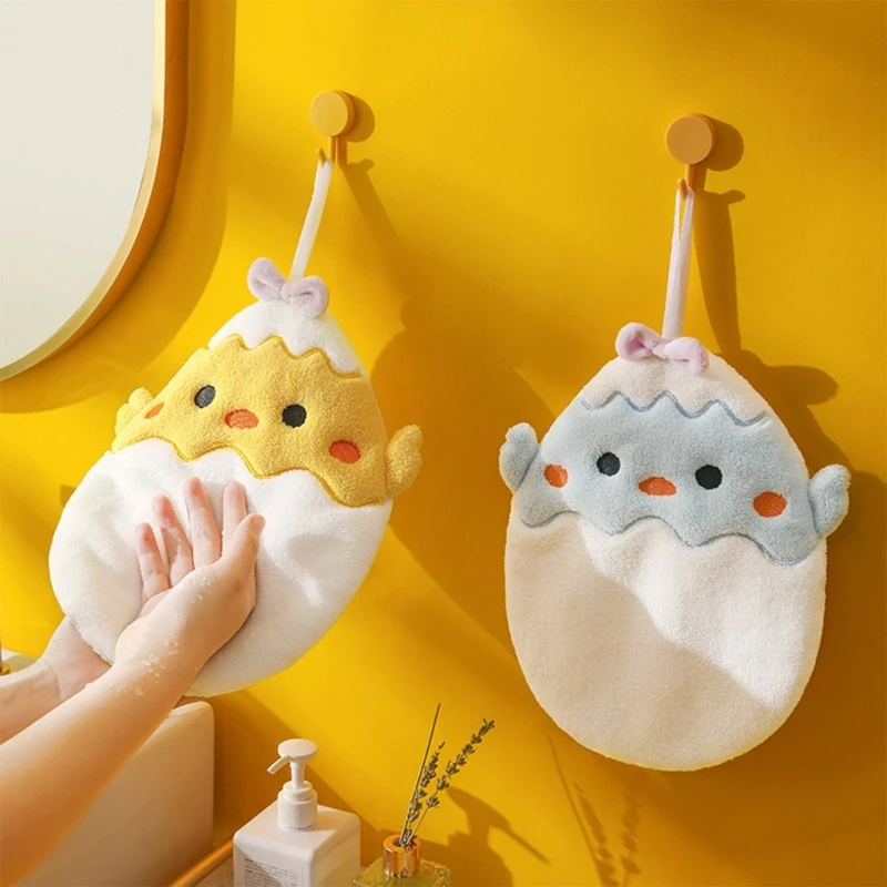 Colorful Egg Duck Coral Fleece Hand Towel Water Absorbent Quick Dry Handkerchief Wipe Children Adults Soft Hand Towel