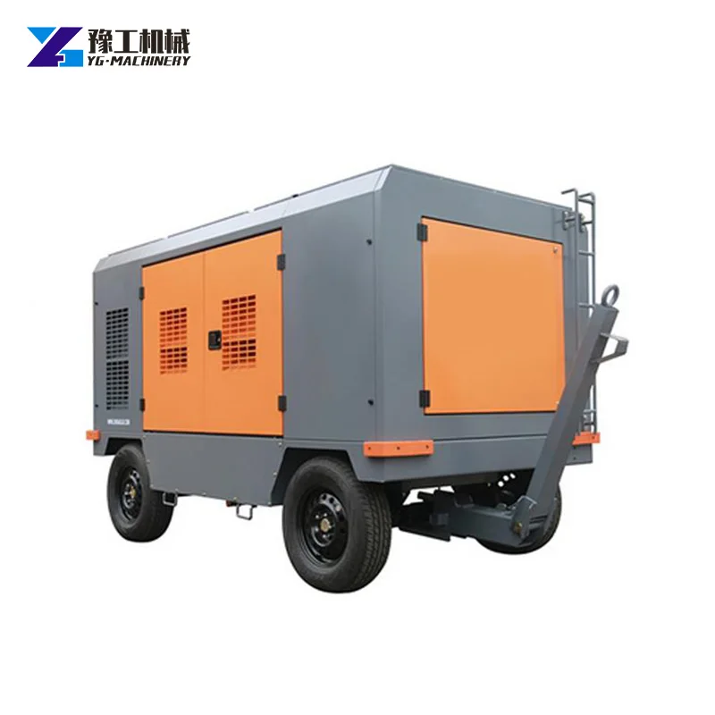Large Mobile Bar Screw Air Cooled diesel Compressor Tracked and Four-wheel Mobile Compressors Motor Portable Mining Engineerin