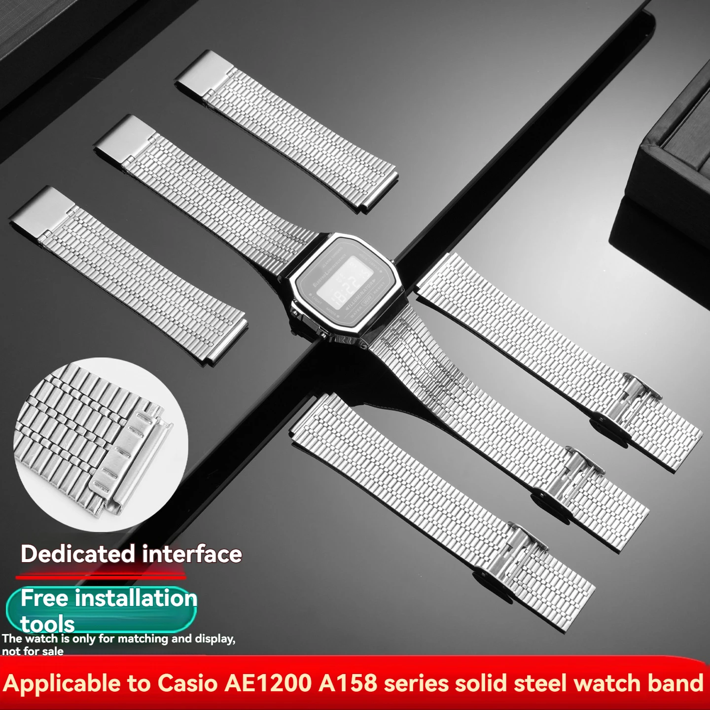 18mm stalowy pasek do zegarka Casio AE1200 AE-1200 a168w/A158W MRW200/AEQ-110 A158 / A159 / A168 /A169 metalowa bransoleta