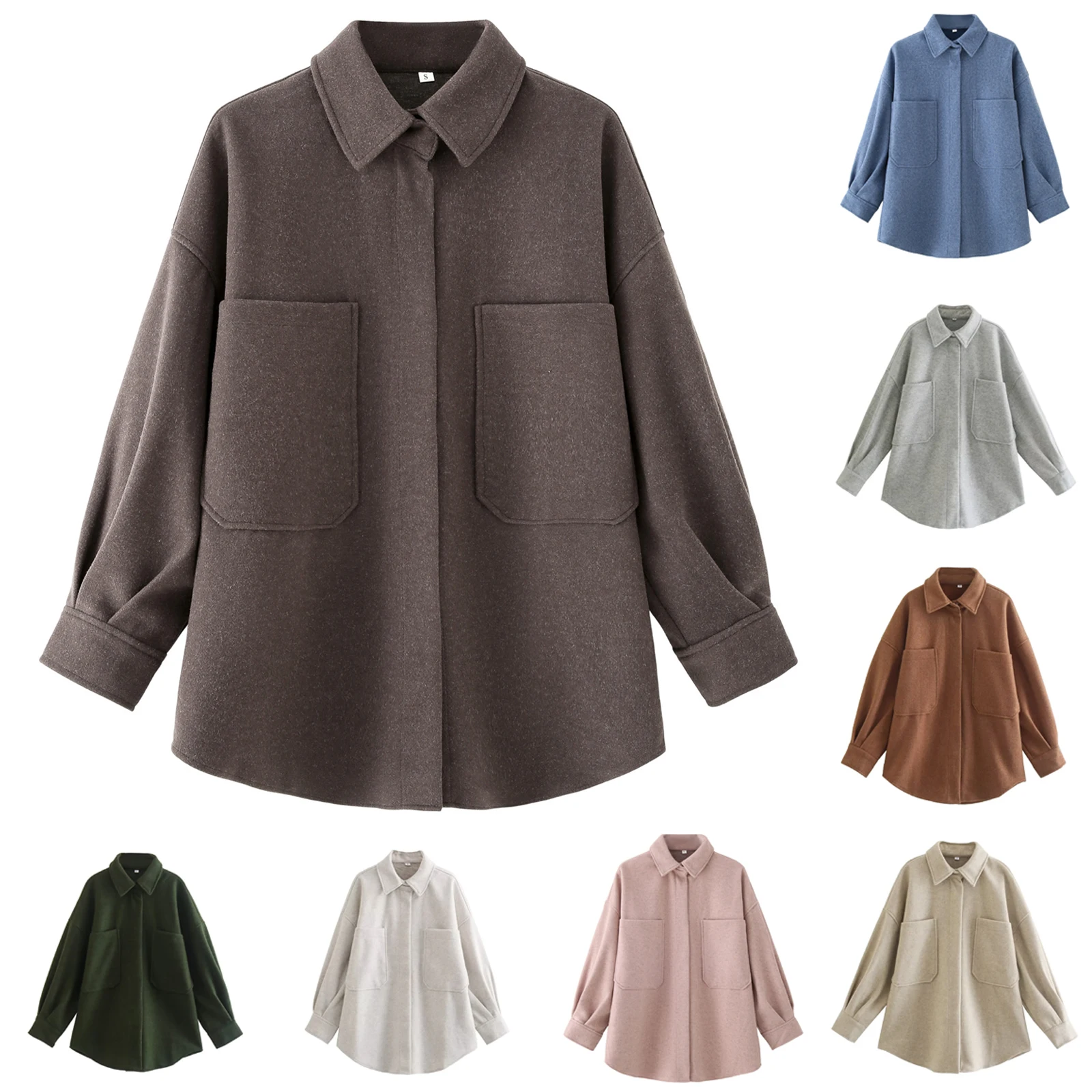 

Женские повседневные удобные куртки, уютная мягкая ткань, повседневная зимняя верхняя одежда с воротником с лацканами, женская повседневная винтажная одежда с карманом
