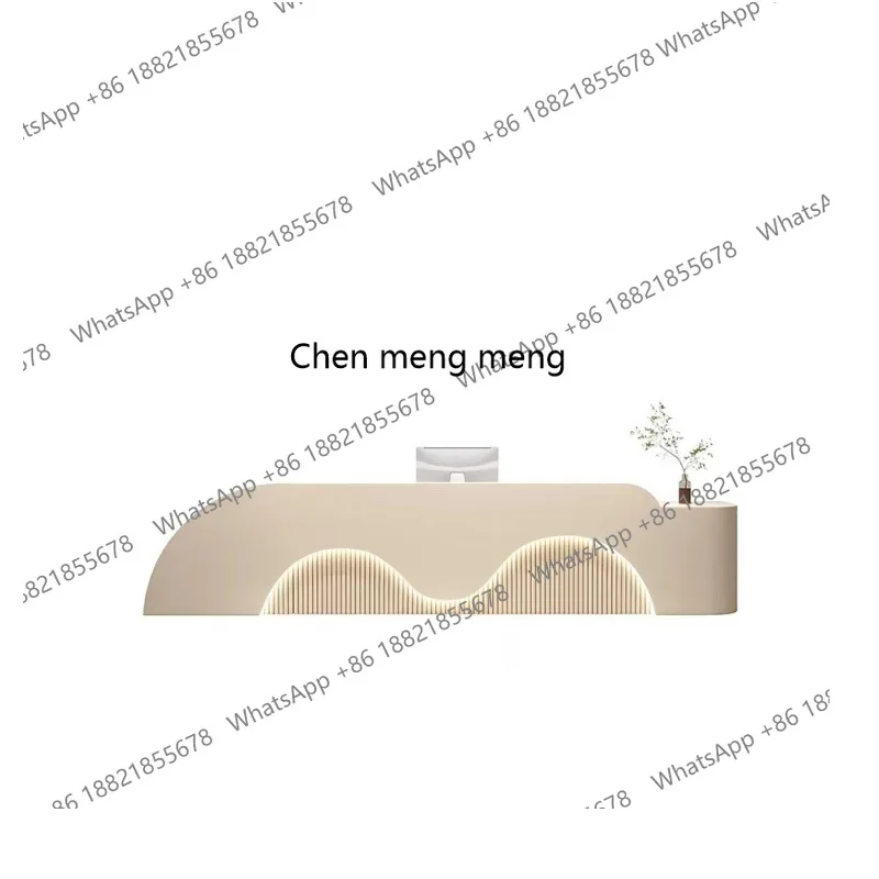 Luz de luxo salão de beleza bar checkout página curvada loja moderna simples recepção pintura de cozimento