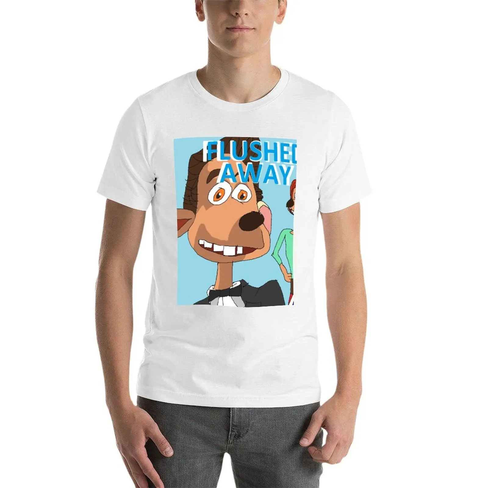 Flushed Away MS الطلاء الفني تي شيرت رجل تي شيرت عالية الجودة الفاخرة العلامة التجارية تي شيرت للرجل 100 بالمائة القطن تي شيرت