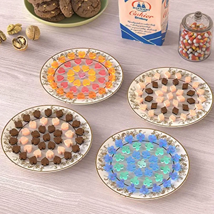 قوالب صمغ سيليكون 160-تجويف 4 عبوات - قوالب حلوى سيليكون غير لاصقة مع قطارة للحلوى والعلاجات