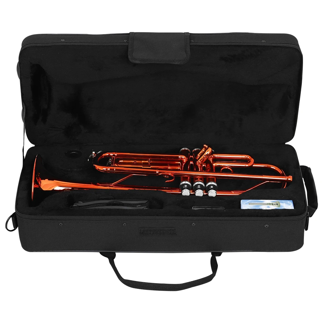 SLADE Orange Bb Standard Trumpet Set Brass Student Beginners Trumpet Instruments with Box 7C Blowing Nozzle Gloves