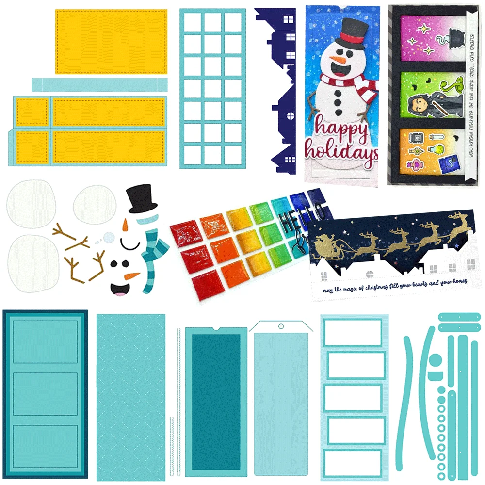 Weihnachtliche Tag-Rahmen-Dekoration, Rand, Schneemann, Metall-Stanzformen, Prägung, Stanzform für DIY-Kartenherstellung, Scrapbooking, Basteln