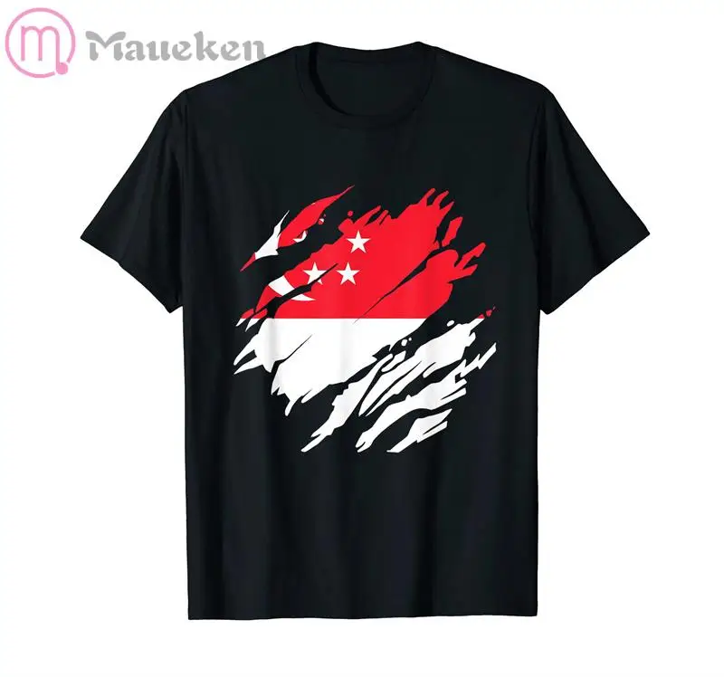 2025 Singapore Men T Shirt Fashion Nation Team Tshirt 100% Cotton t-shirt Meeting Fitness Clothing Tees Country Flag SG