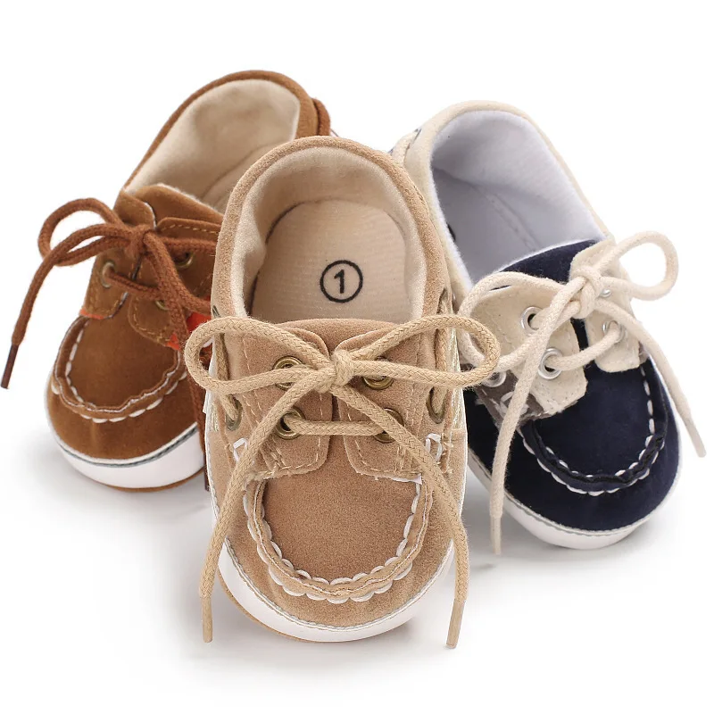 Vintage Casual PU Leder Baby Schuhe Non-Slip Newborn Infant T-gebunden Erste Wanderer Baby Junge Mädchen Kleinkind lace-UP Weiche Sohle Schuhe