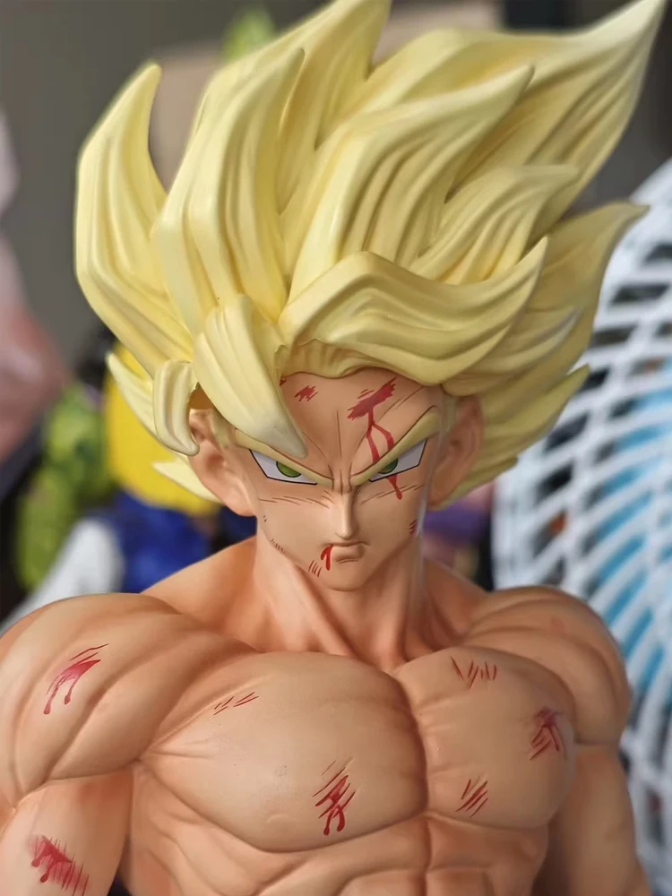 29cm dragon ball z jt estátua son goku figura super saiyan goku figuras de ação desktop ornamentado coleção modo brinquedos presentes