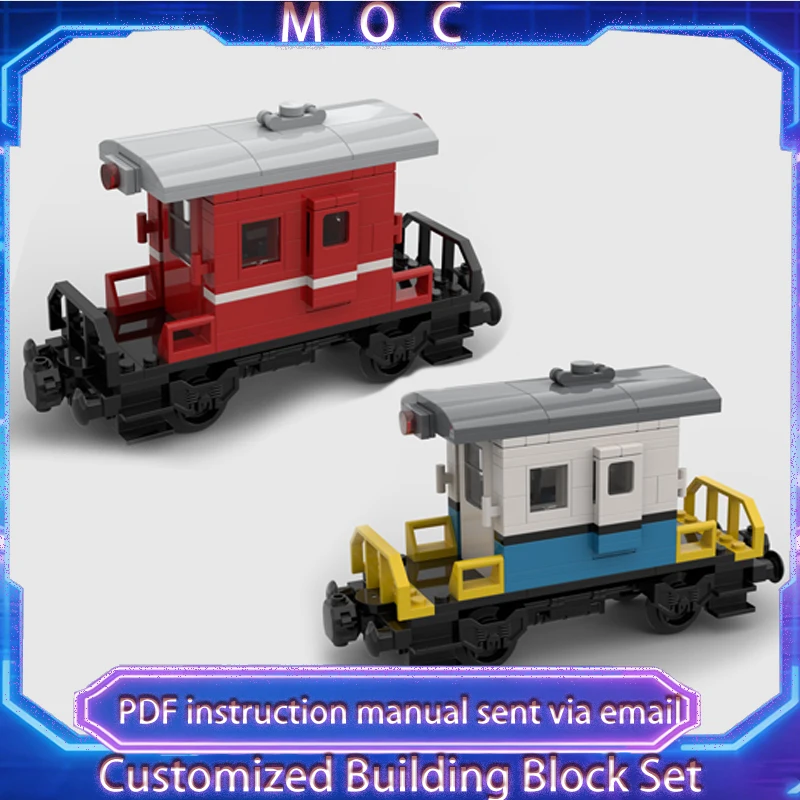 

Набор для сборки модели поезда-вагона «Трэвелер» (красный и синий) из строительных блоков MOC, развивающий конструктор для детей, подарки на Хэллоуин, DIY-наборы