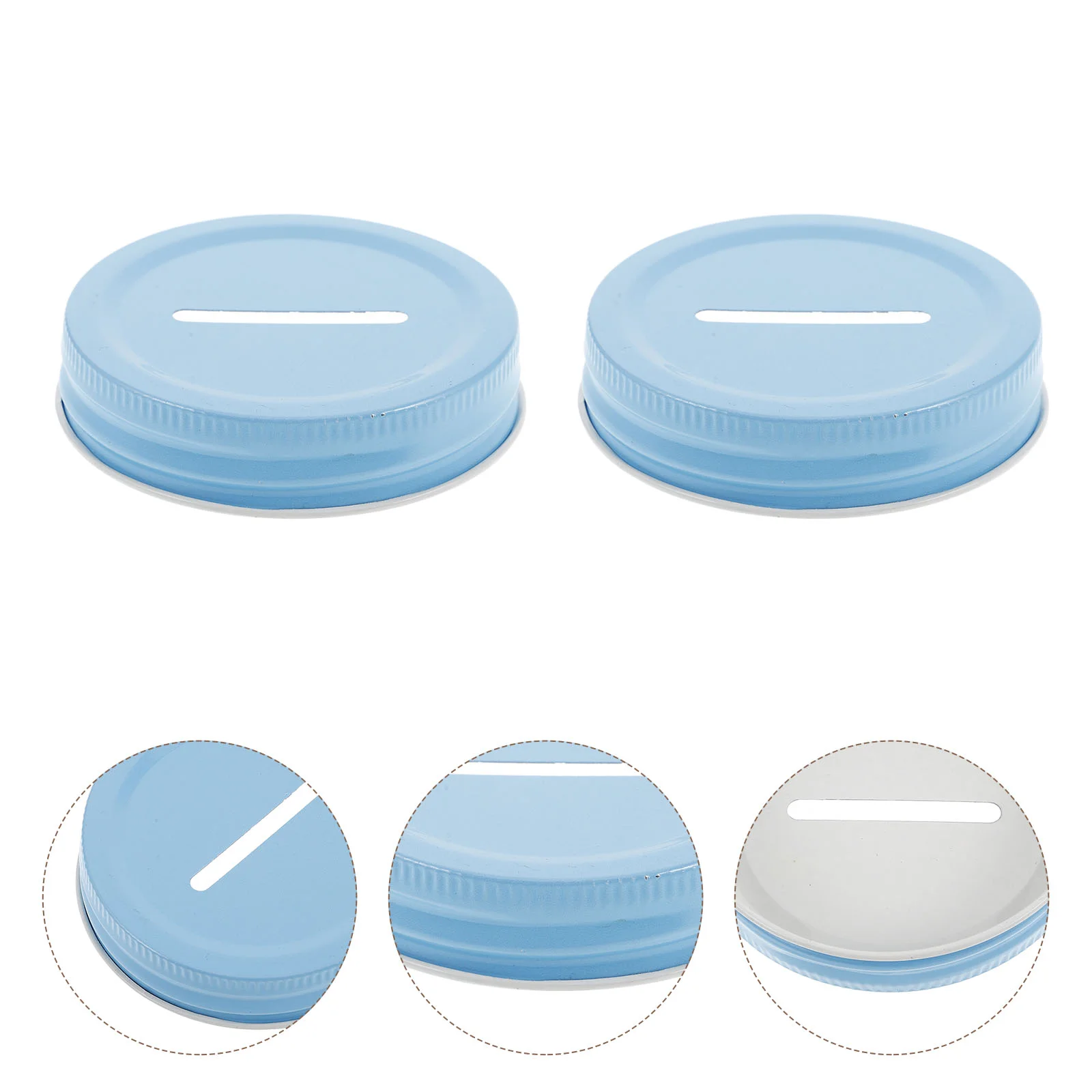 20 Pcs Piggy Bank Lid Wide Mouth Jar Lids Practical Canning Slot Coin Covers Tinplate