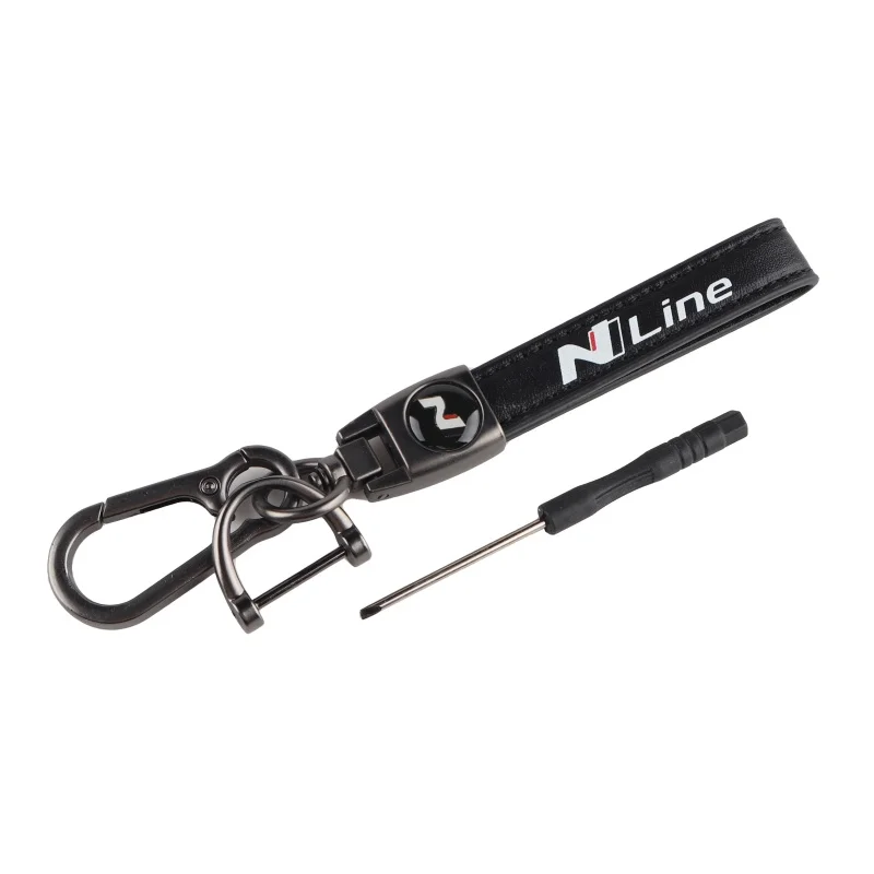 Llavero de cuero PU con diseño elegante para Hyundai N Line I10 I20 I30 Tucson Sonata Elantra Veloster Kona Azera, accesorios Nline