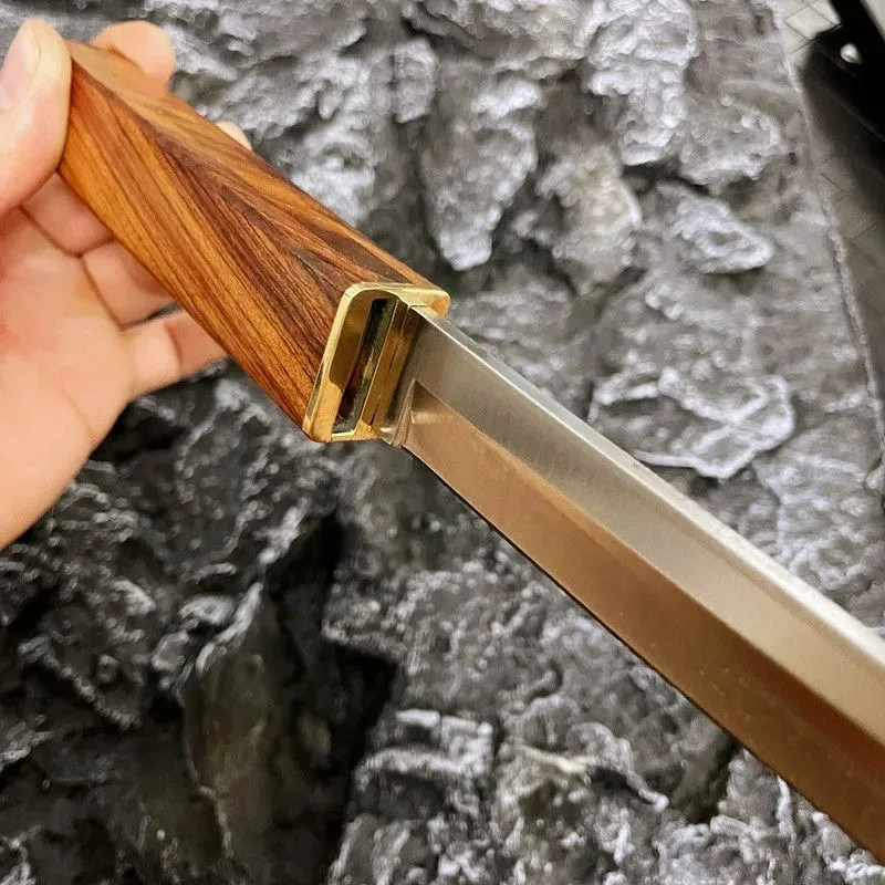 Sun Moon Double Blade House together D2 Wooden Handle small Straight knife Outdoor Knife Hunting knife emergency rescue fruit