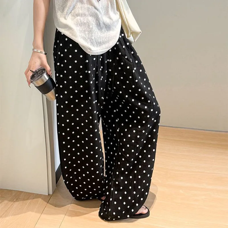 Unisex 3D-Polka-Dot-Druck, schnelltrocknende, gerade geschnittene Hose, lässige, lockere Hose für Damen und Herren, Streetwear, elastischer Bund, Sport-Langhose. – Detail 4