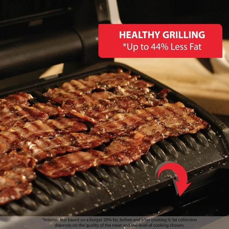 T-Fal,เตาย่างไฟฟ้า,OptiGrill สแตนเลส XL 6 เสิร์ฟ 9 โหมดการทําอาหารอัตโนมัติอัจฉริยะ 1800 วัตต์ Nonstick ถอดออกได้