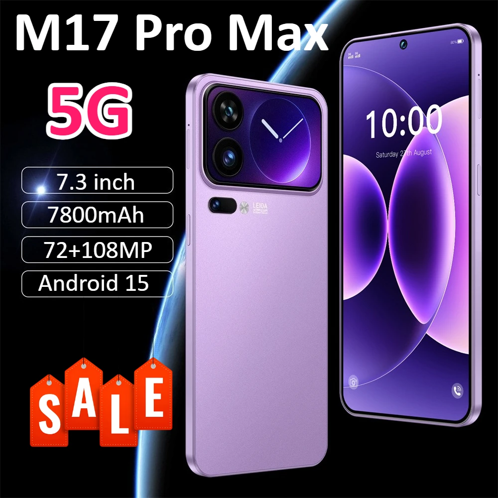 HOT M17 Pro Max Smartphone 7.3HD Original Cheap 5G Dual Card Dual