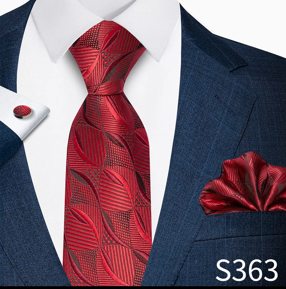 Luxusmarke, 8 cm, Krawatten-Einschubtaschentücher und Manschettenknöpfe-Set für Herren, goldenes Paisley-Muster, Geburtstagsgeschenk, Krawatten- und Anzugaccessoires, passend für Partys. – Detail 9