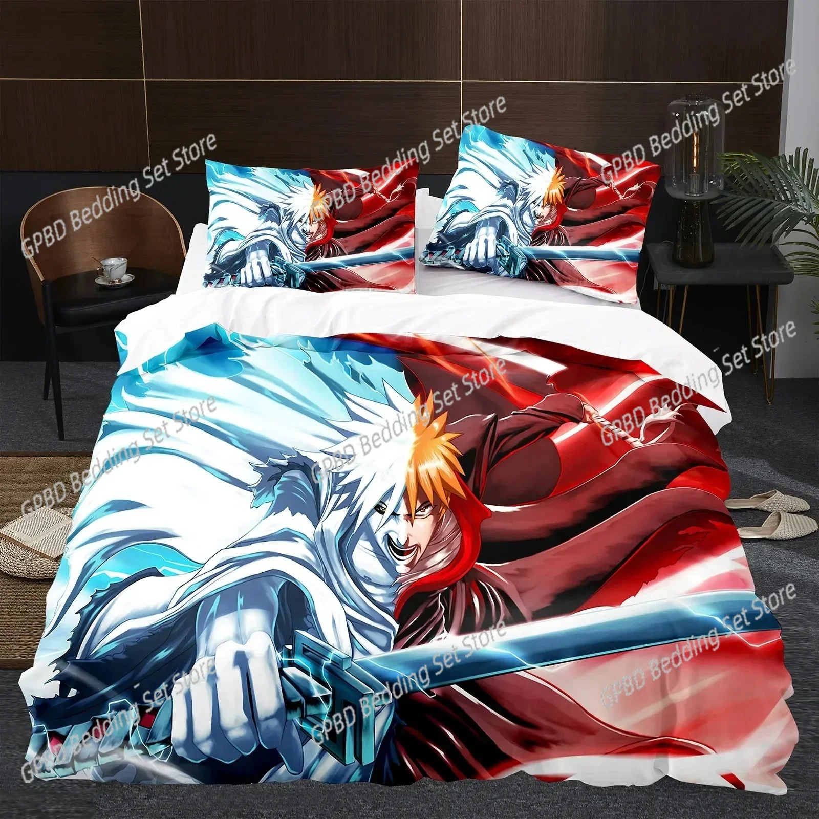 

Japan Anime BLEACH Bedding Set Cartoon Comforter Duvet Cover Sets Bed Linen Twin Queen King Single Size Home Decor Boys Kawaii