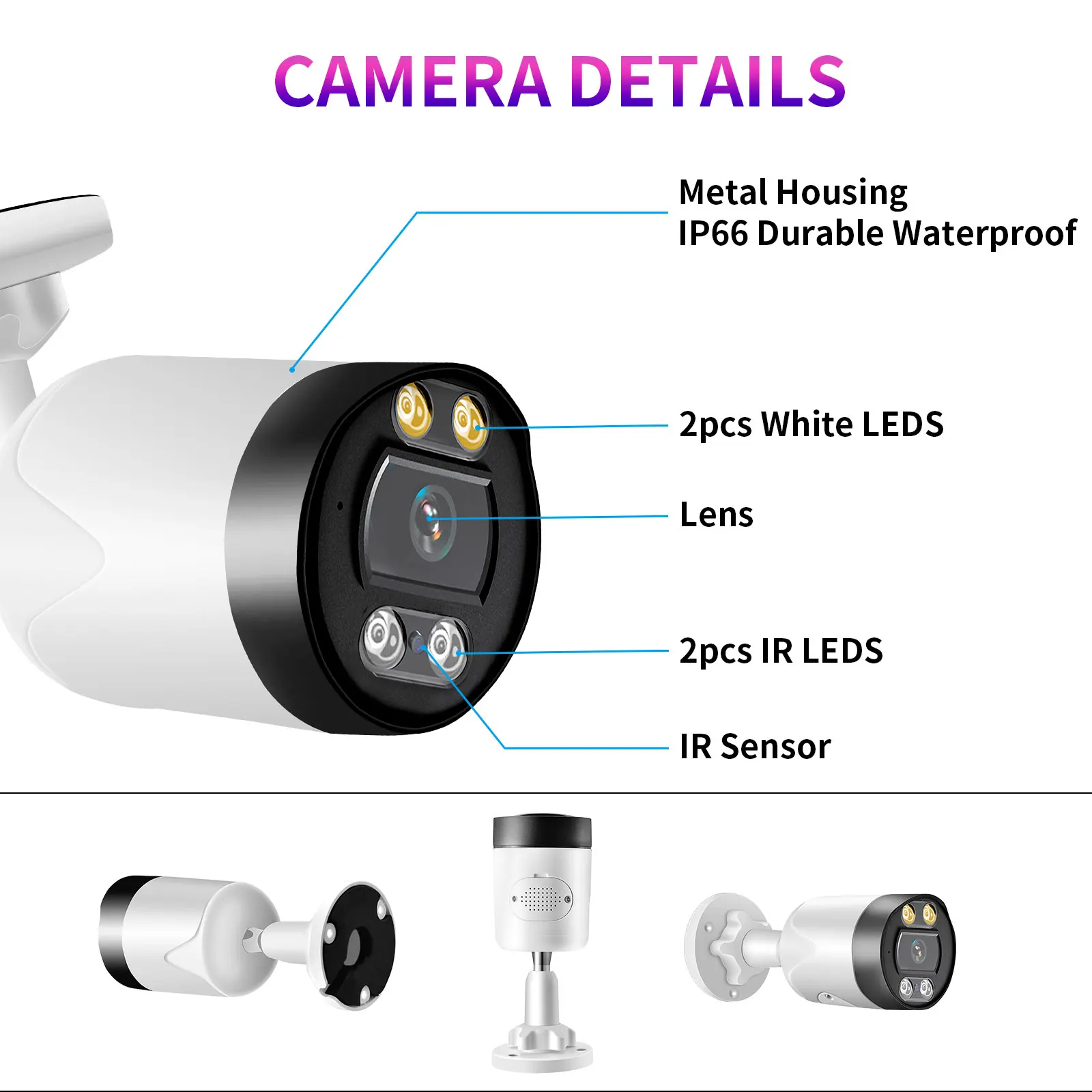8MP 5MP 4K IP Camera Outdoor POE AI Motion Detection CCTV Security Camera Two Way Audio H.265 Video Surveillance For NVR System