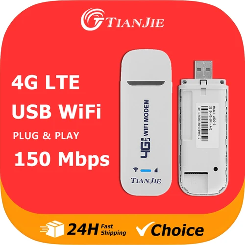 Imagen 1 del producto TIANJIE-módem WiFi USB U800 4G LTE, enrutador portátil Plug & Play con red de alta velocidad de 150Mbps, alimentado por Banco de energía/USB(Telefónica/Vodafone/Orange Compatible)