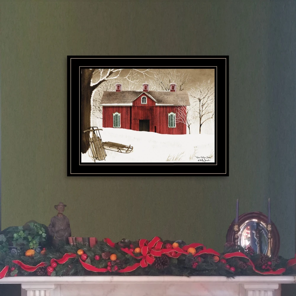 ثلج ساقط جديد من بيلي جاكوبس طباعة مؤطرة باللون الأسود جاهز للتعليق فن جداري حديث مصنوع يدويًا مقاوم للبهتان كهدية ديكور منزلي