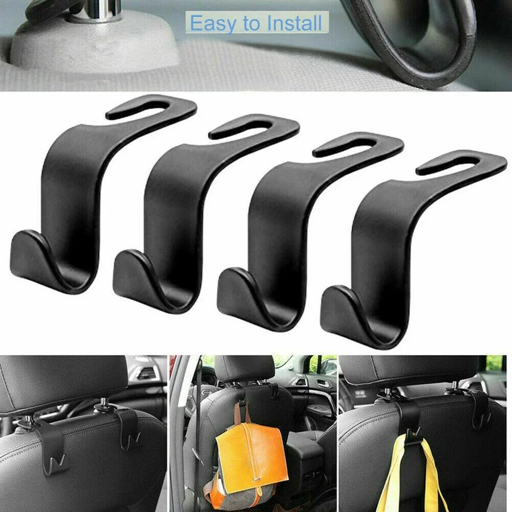 

4Pcs Universal Car Seat Headrest Hook For Auto Back Seat Storage Organizer Hanger Storage Holder For Car Seat Truck Coat Hook