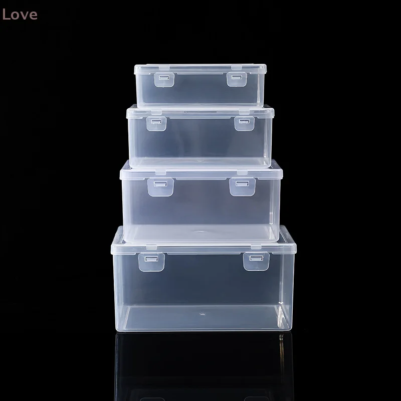 [L&P] 네일 아트 플라스틱 투명 이중 버클 보관함 네일 라인스톤 브러쉬 펜 버퍼 그라인딩 파일 정리함 케이스