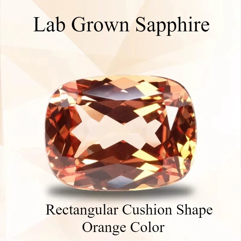 

Lab Grown Sapphire Rectangular Cushion Shape Orange Color VVS1 Charms DIY Jewelry Making Material Selectable AGL Certificate
