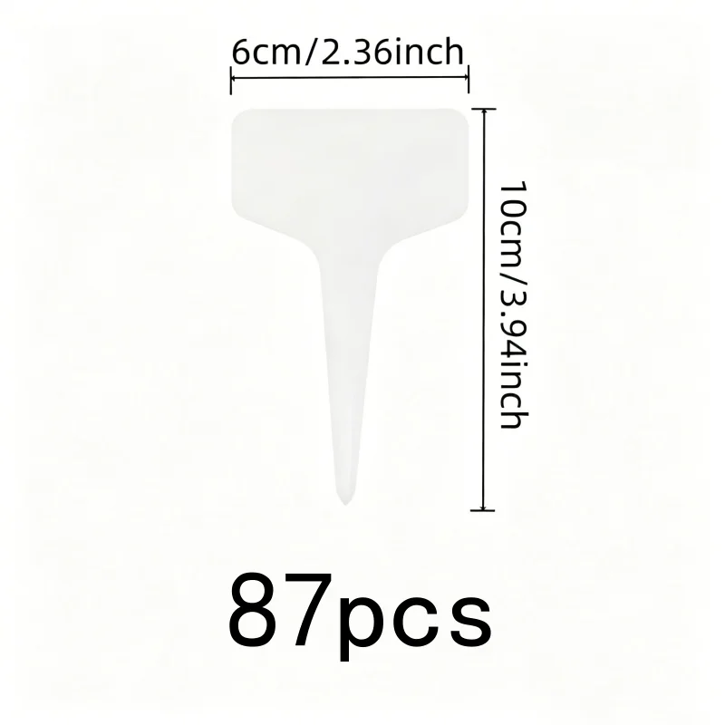 87 pcs Nursery Plant Signs, Easy Insert Into Soil and White T-Shape Design, ideal for Greenhouse Plant Labeling