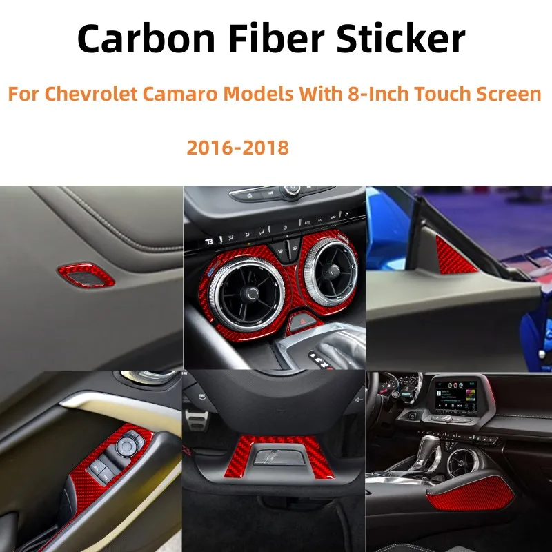 

Red Carbon Fiber Trim Sticker For Chevrolet Camaro Models With 8-Inch Touch Screen 2016-2018 Car Interior Accessories