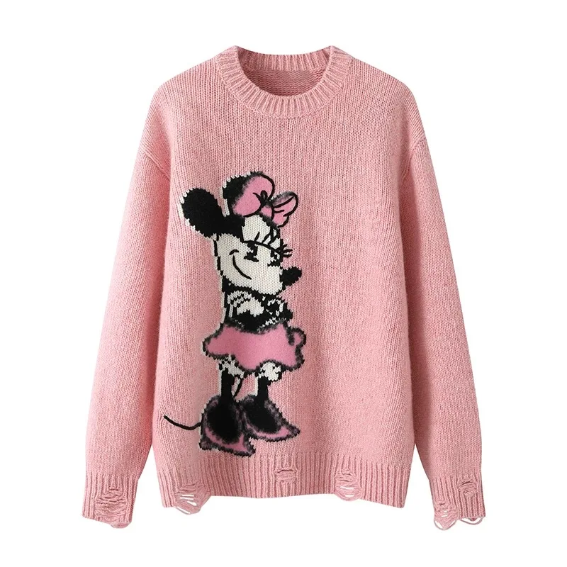 

Женский свитер Disney, весенняя новая модель, женская одежда, милая, милая, модная, с длинными рукавами с рисунком Микки