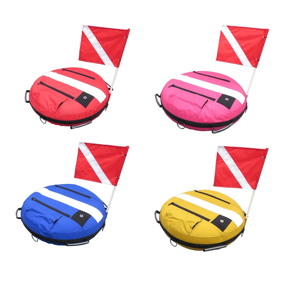 

Heavy Duty Freediving Training Buoy Float Ball With Flag Scuba Diving Inflation Signal Safety Gear Equipment