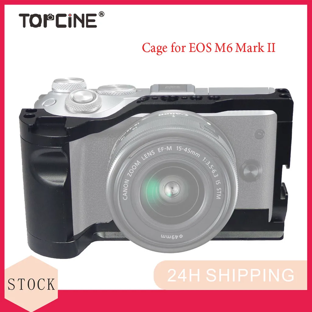 

M6ii Camera Cage for Canon EOS M6 MarkII with Cold Shoe Mount Arca Bottom Plate Side Grip Full Access No Block