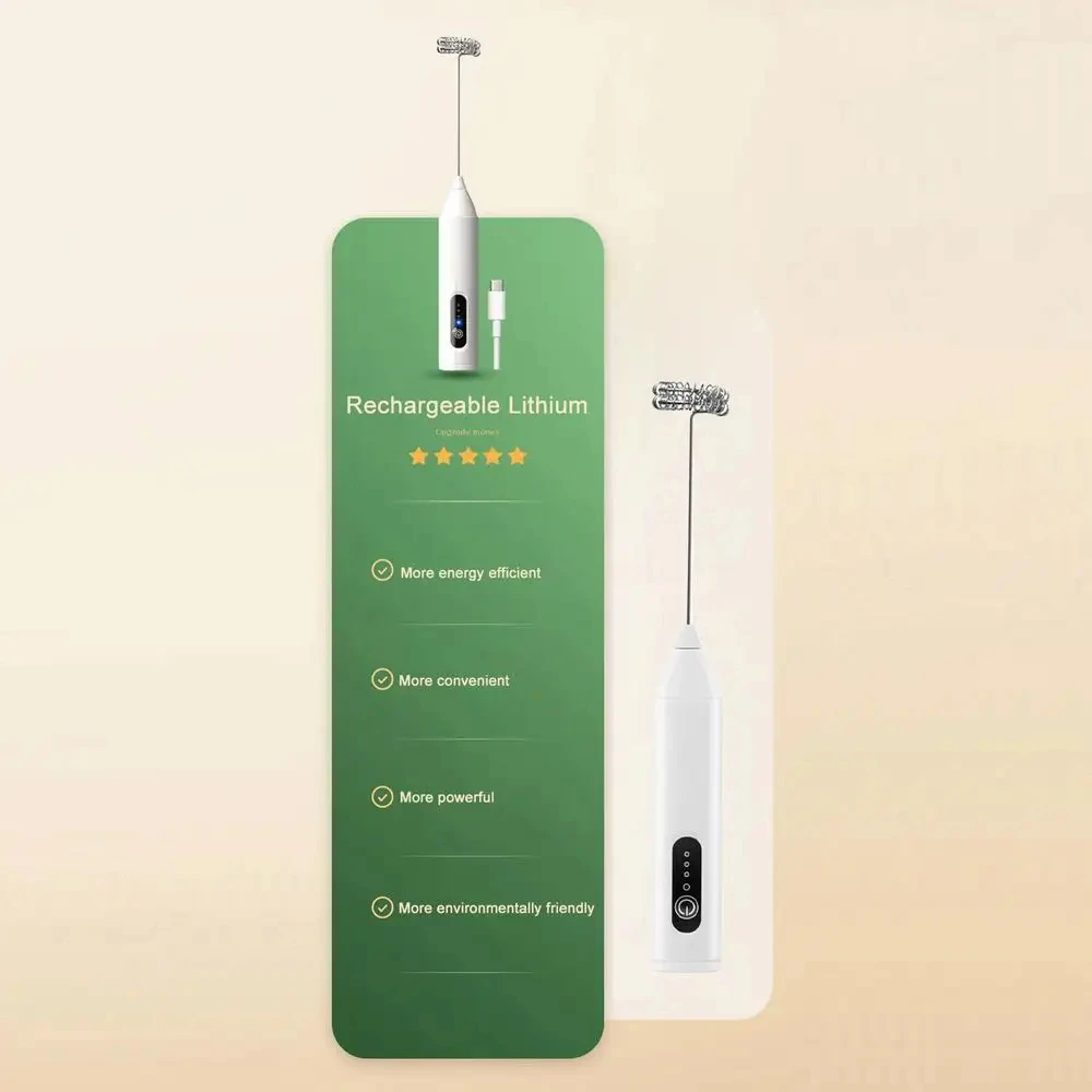 Espuma de leite portátil, batedor de ovos, máquina de café portátil, máquina de creme, misturador de ingredientes de 3 velocidades, ferramenta de cozinha, misturador de alimentos