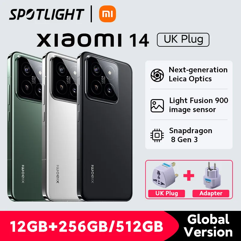 World Premiere Xiaomi 14 Smartphone Global Version RAM 12GB ROM 256GB 512GB Snapdragon 8 Gen 3 Leica Camera 50MP 6.36\