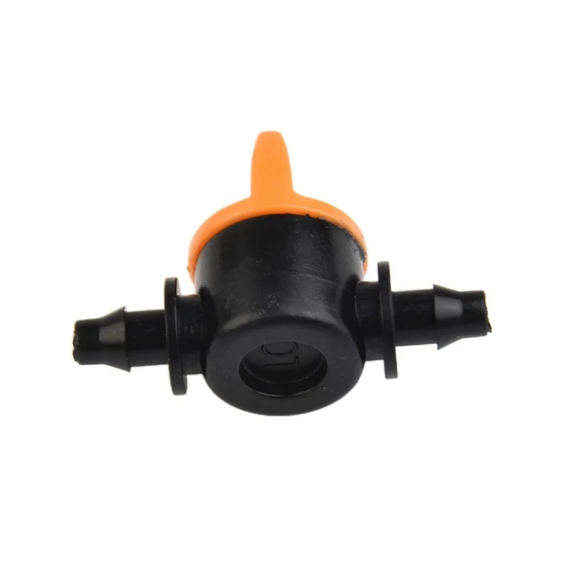 100PCS Mini Valve For 4/7Mm Hose Irrigation Barbed Water Flow Control Valve Garden Watering Connector Accessories