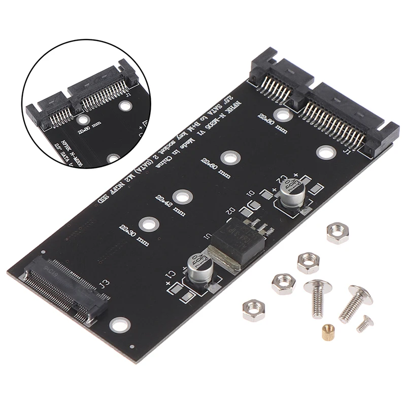 New 1 SET 2.5“ SATA 3 to B+M key SATA M.2 NGFF SSD converter adapter cards